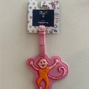 Roller Rabbit x Targe Pink & Orange Monkey Luggage Tag NWTs